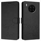 For Honor 50 Lite Smile Embossing RFID Leather Phone Case(Black) - 3