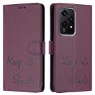 For Honor 200 Lite Global Smile Embossing RFID Leather Phone Case(Violet) - 3