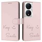 For Honor 90 Smart 5G Global Smile Embossing RFID Leather Phone Case(Pink) - 3