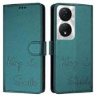 For Honor 90 Smart 5G Global Smile Embossing RFID Leather Phone Case(Peacock Green) - 3