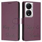 For Honor 90 Smart 5G Global Smile Embossing RFID Leather Phone Case(Violet) - 3