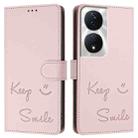 For Honor Play 50 Plus 5G Smile Embossing RFID Leather Phone Case(Pink) - 3