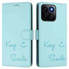 For Honor 200 Smart 5G Global Smile Embossing RFID Leather Phone Case(Mint Green) - 3