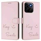 For Honor 200 Smart 5G Global Smile Embossing RFID Leather Phone Case(Pink) - 3