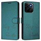 For Honor 200 Smart 5G Global Smile Embossing RFID Leather Phone Case(Peacock Green) - 3