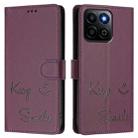 For Honor 200 Smart 5G Global Smile Embossing RFID Leather Phone Case(Violet) - 3