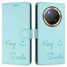 For Honor X9c 5G Global Smile Embossing RFID Leather Phone Case(Mint Green) - 3