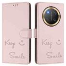 For Honor X9c 5G Global Smile Embossing RFID Leather Phone Case(Pink) - 3