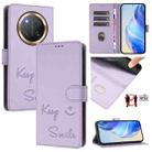 For Honor X9c 5G Global Smile Embossing RFID Leather Phone Case(Light Purple) - 1