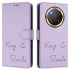 For Honor X9c 5G Global Smile Embossing RFID Leather Phone Case(Light Purple) - 3