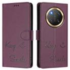 For Honor X9c 5G Global Smile Embossing RFID Leather Phone Case(Violet) - 3