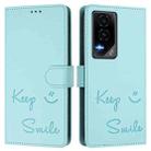 For Honor GT Smile Embossing RFID Leather Phone Case(Mint Green) - 2