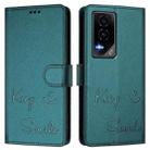 For Honor GT Smile Embossing RFID Leather Phone Case(Peacock Green) - 2