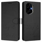For Honor 300 5G Smile Embossing RFID Leather Phone Case(Black) - 2