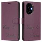 For Honor 300 5G Smile Embossing RFID Leather Phone Case(Violet) - 2