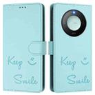 For Honor X9c Smart 5G Smile Embossing RFID Leather Phone Case(Mint Green) - 2
