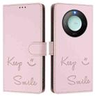 For Honor X9c Smart 5G Smile Embossing RFID Leather Phone Case(Pink) - 2