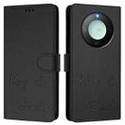 For Honor X9c Smart 5G Smile Embossing RFID Leather Phone Case(Black) - 2