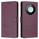 For Honor X9c Smart 5G Smile Embossing RFID Leather Phone Case(Violet) - 2