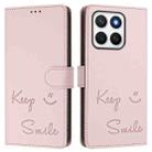 For Honor X8c 4G Global Smile Embossing RFID Leather Phone Case(Pink) - 2