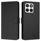 For Honor X8c 4G Global Smile Embossing RFID Leather Phone Case(Black) - 2