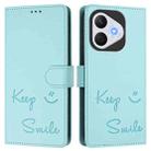 For Honor 400 Lite Smile Embossing RFID Leather Phone Case(Mint Green) - 2