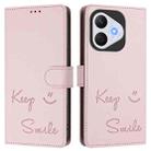 For Honor 400 Lite Smile Embossing RFID Leather Phone Case(Pink) - 2