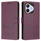 For Honor 400 Lite Smile Embossing RFID Leather Phone Case(Violet) - 2