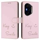 For Honor 400 Smile Embossing RFID Leather Phone Case(Pink) - 2