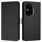 For Honor 400 Smile Embossing RFID Leather Phone Case(Black) - 2