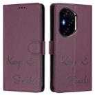 For Honor 400 Smile Embossing RFID Leather Phone Case(Violet) - 2