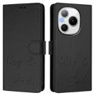 For Honor Power 5G Smile Embossing RFID Leather Phone Case(Black) - 2