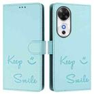 For Honor Play 60 5G Smile Embossing RFID Leather Phone Case(Mint Green) - 2