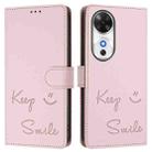 For Honor Play 60 5G Smile Embossing RFID Leather Phone Case(Pink) - 2