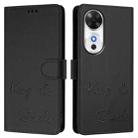 For Honor Play 60 5G Smile Embossing RFID Leather Phone Case(Black) - 2