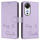 For Honor Play 60 5G Smile Embossing RFID Leather Phone Case(Light Purple) - 2