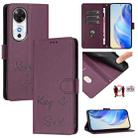 For Honor Play 60 5G Smile Embossing RFID Leather Phone Case(Violet) - 1