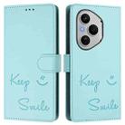 For Honor 400 Pro Global 160.8mm Smile Embossing RFID Leather Phone Case(Mint Green) - 2