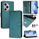 For Honor 400 Pro 5G Smile Embossing RFID Leather Phone Case(Peacock Green) - 1