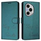 For Honor 400 Pro 5G Smile Embossing RFID Leather Phone Case(Peacock Green) - 2