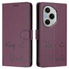For Honor 400 Pro 5G Smile Embossing RFID Leather Phone Case(Violet) - 2