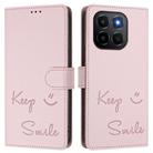 For Honor X6c 4G Smile Embossing RFID Leather Phone Case(Pink) - 2