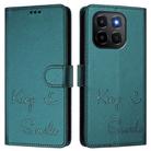 For Honor X6c 4G Smile Embossing RFID Leather Phone Case(Peacock Green) - 2