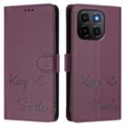 For Honor X6c 4G Smile Embossing RFID Leather Phone Case(Violet) - 2