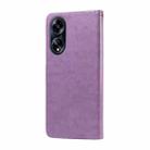 For OPPO A1 / A98 / F23 5G Embossed Butterfly Flowers Leather Phone Case(Purple) - 3