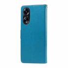 For OPPO A1 / A98 / F23 5G Embossed Butterfly Flowers Leather Phone Case(Blue) - 3