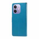 For OPPO A3x 4G / A3x 5G India Embossed Butterfly Flowers Leather Phone Case(Blue) - 3