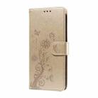 For OPPO A9 2020 / A11x / A5 2020 / A11 Embossed Butterfly Flowers Leather Phone Case(Gold) - 2