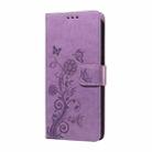 For OPPO A12 / A12s / A11k Embossed Butterfly Flowers Leather Phone Case(Purple) - 2