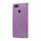 For OPPO A12 / A12s / A11k Embossed Butterfly Flowers Leather Phone Case(Purple) - 3